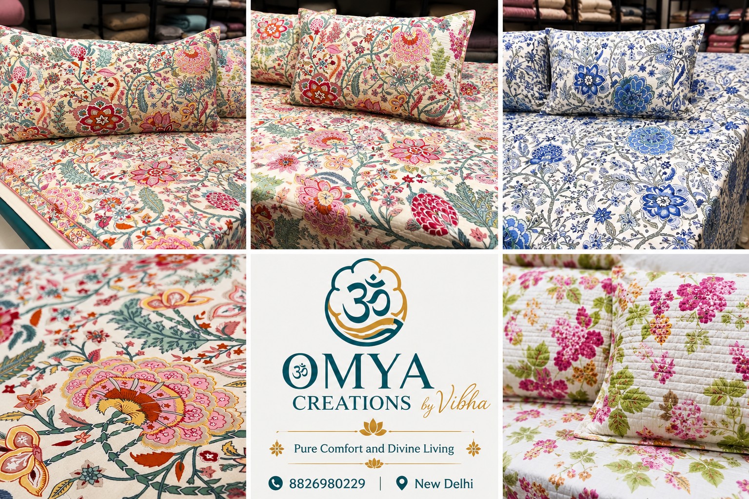 Floral bedding collection collage
